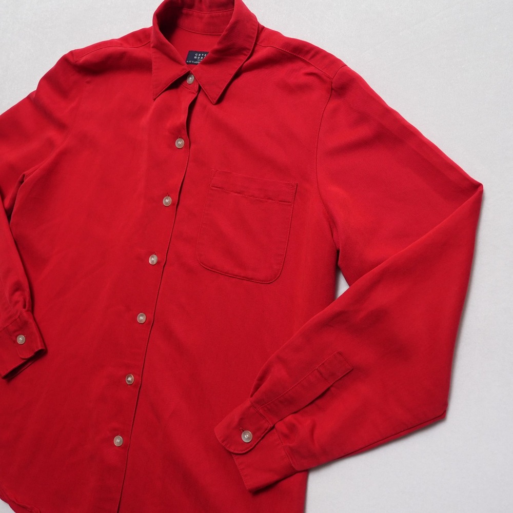 Crazy Horse Womens Medium Red Career Button Up Office Casual Shirt - Picture 6 of 16